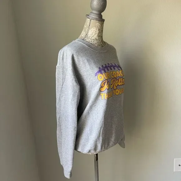 Minnesota Vikings Kevin O’Connell Our Coach Is Hotter Than Yours Sweatshirt Grey - Picture 2 of 8